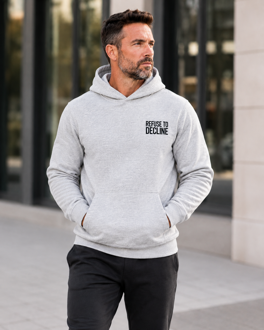 Men's REFUSE TO DECLINE Hoodie – Athletic Heather
