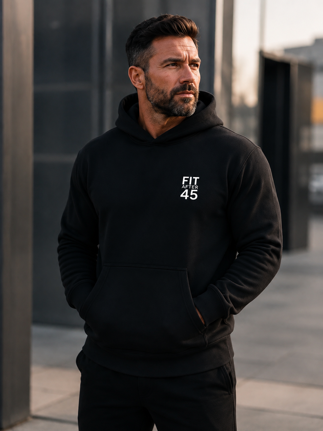 Men's FIT AFTER 45 Hoodie – Black